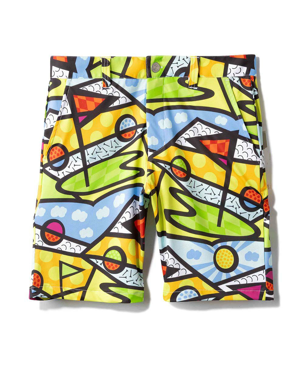 ラウドマウス　メンズ ECOベントメッシュ 柄ショートパンツGolf Trip Neon/ゴルフトリップネオン 765303-429
