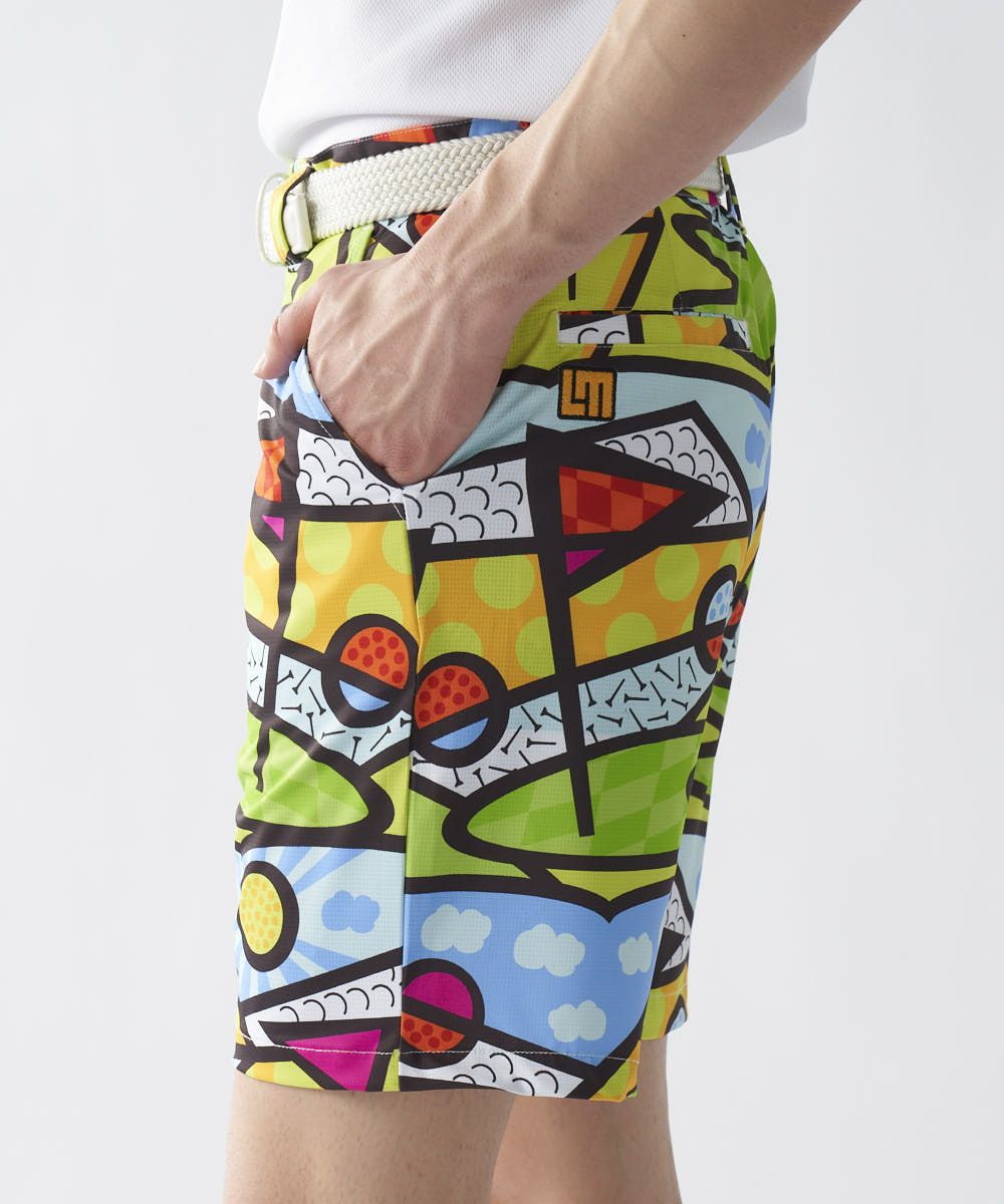 ラウドマウス　メンズ ECOベントメッシュ 柄ショートパンツGolf Trip Neon/ゴルフトリップネオン 765303-429