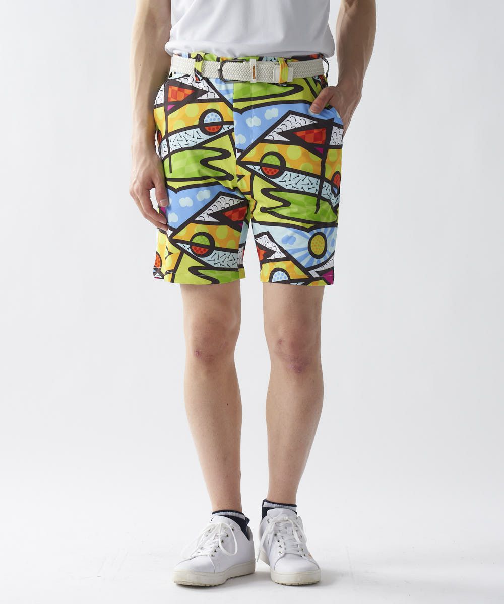 ラウドマウス　メンズ ECOベントメッシュ 柄ショートパンツGolf Trip Neon/ゴルフトリップネオン 765303-429