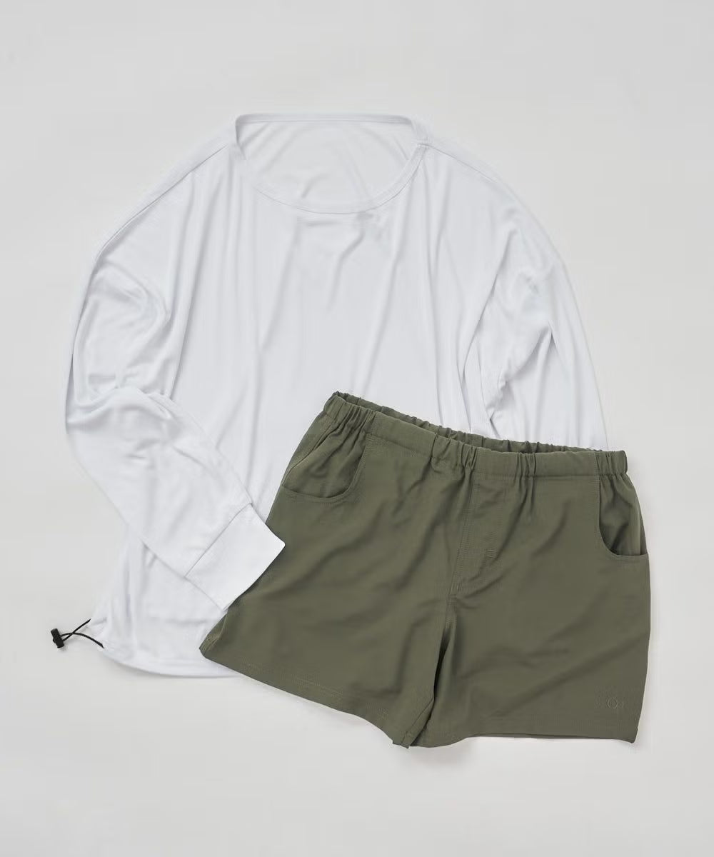 ocean pacific レディース ラッシュガード&ショートパンツ 上下セット　593800-WHT