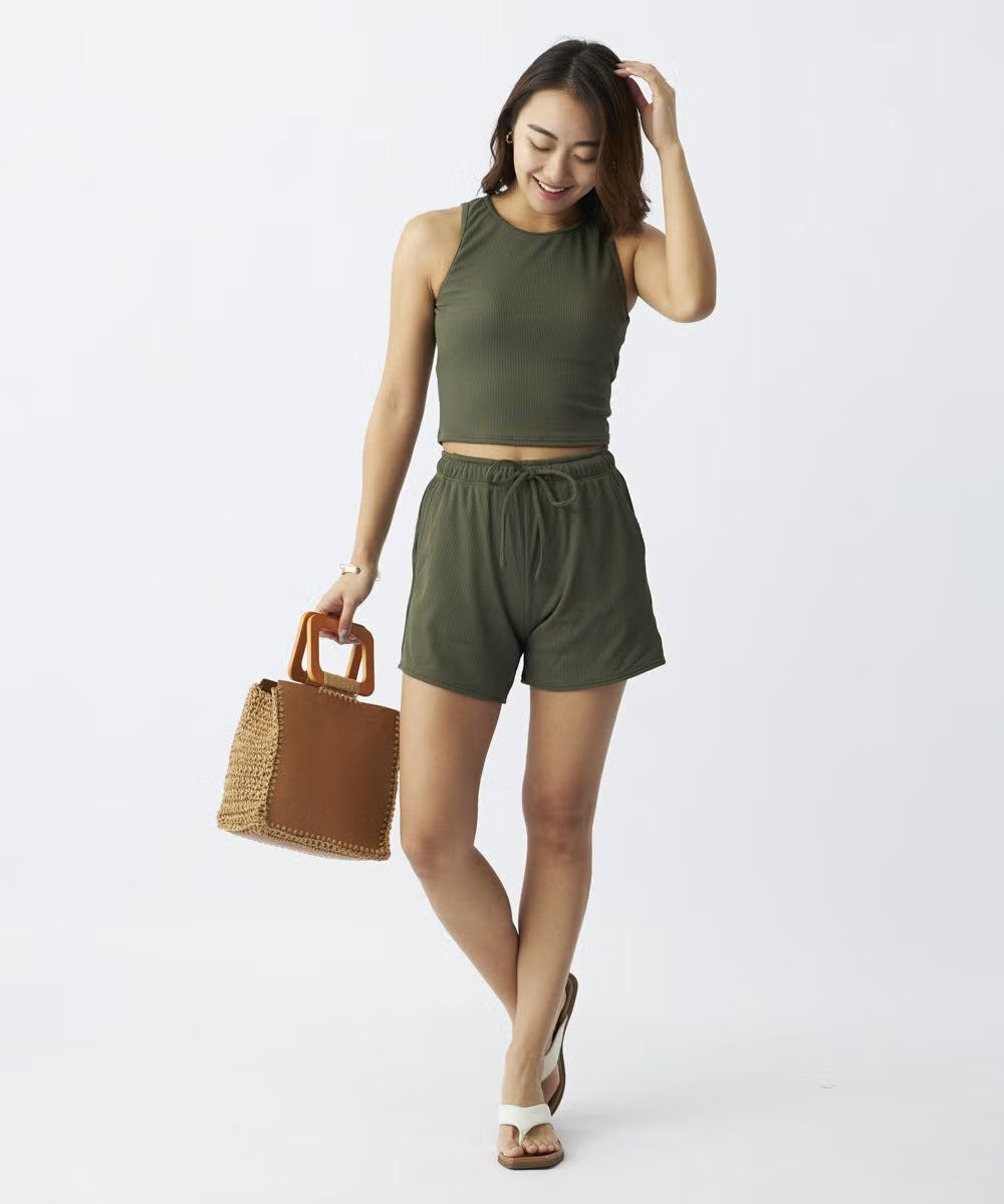 ocean pacific レディース リブ素材水着4点セット ラッシュガードロンT付き 524822-KHA