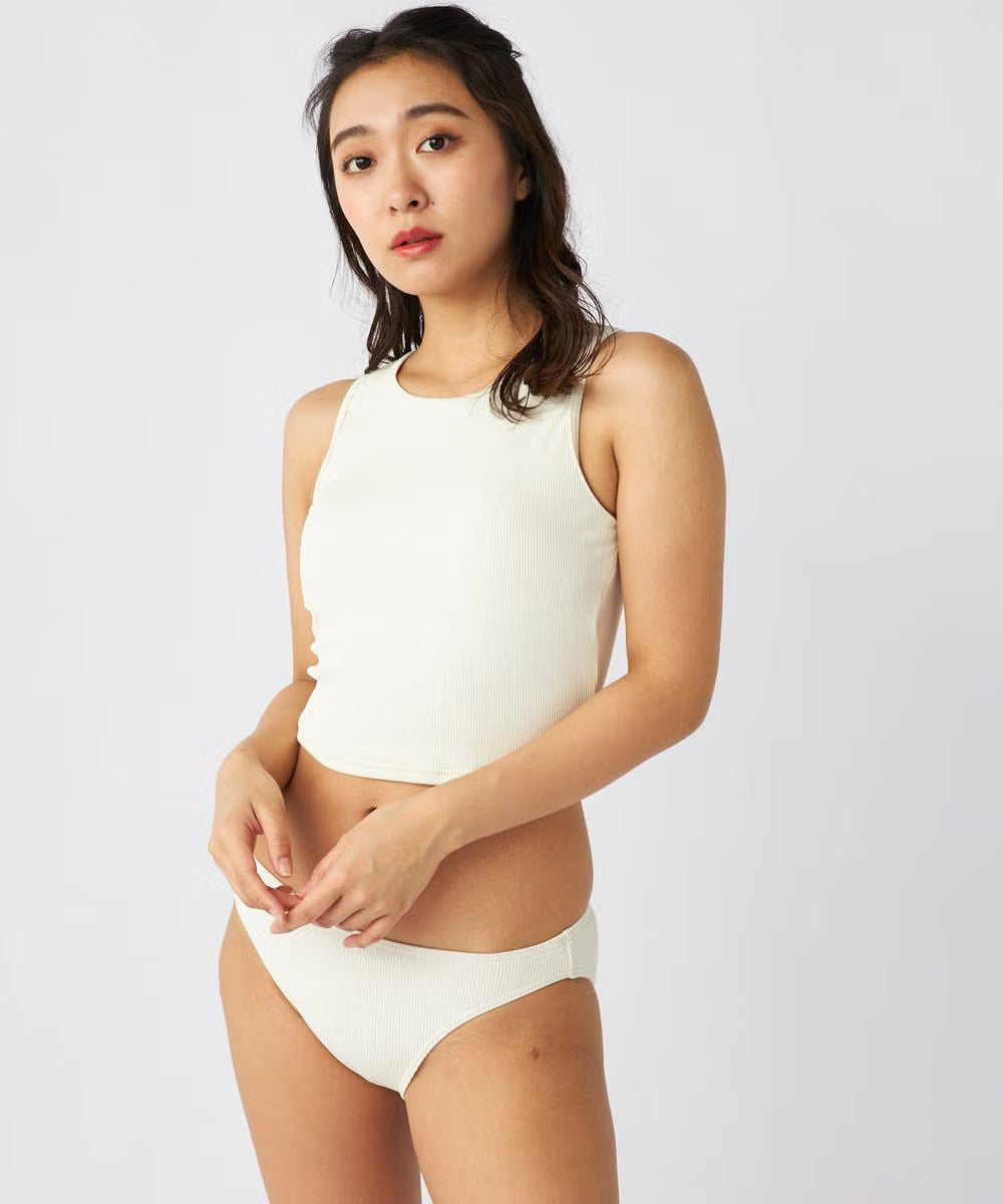 ocean pacific レディース リブ素材水着4点セット ラッシュガードロンT付き  524822-IVO