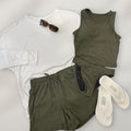 ocean pacific レディース ラッシュガード&ショートパンツ 上下セット　593800-WHT