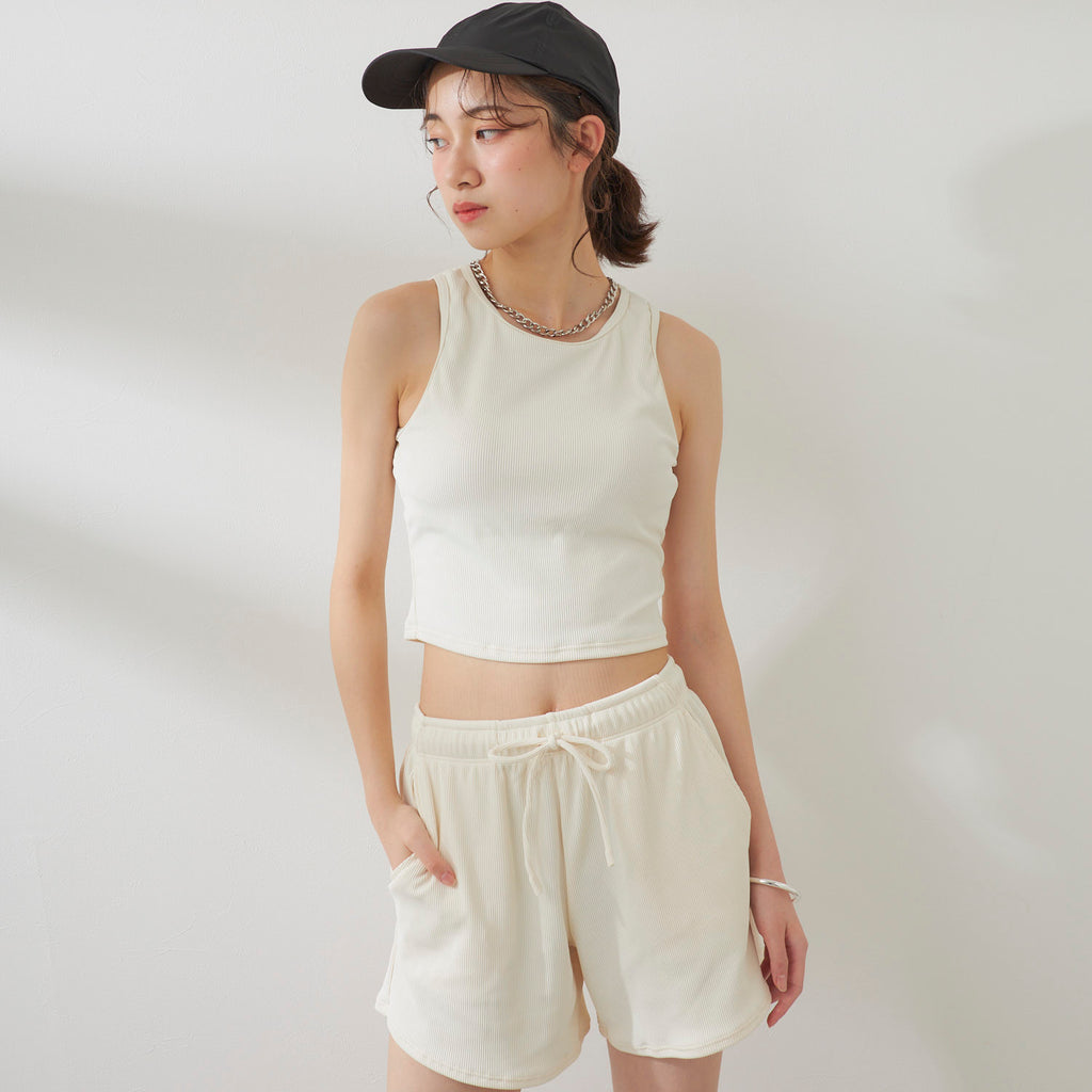 ocean pacific レディース リブ素材水着4点セット ラッシュガードロンT付き  524822-IVO