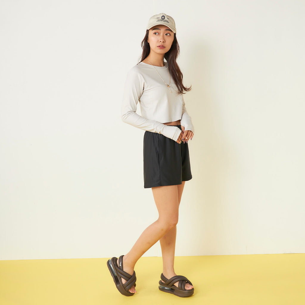 ＯＰ カップ付きラッシュガード付き 水着3点セット　アイボリー　526821　