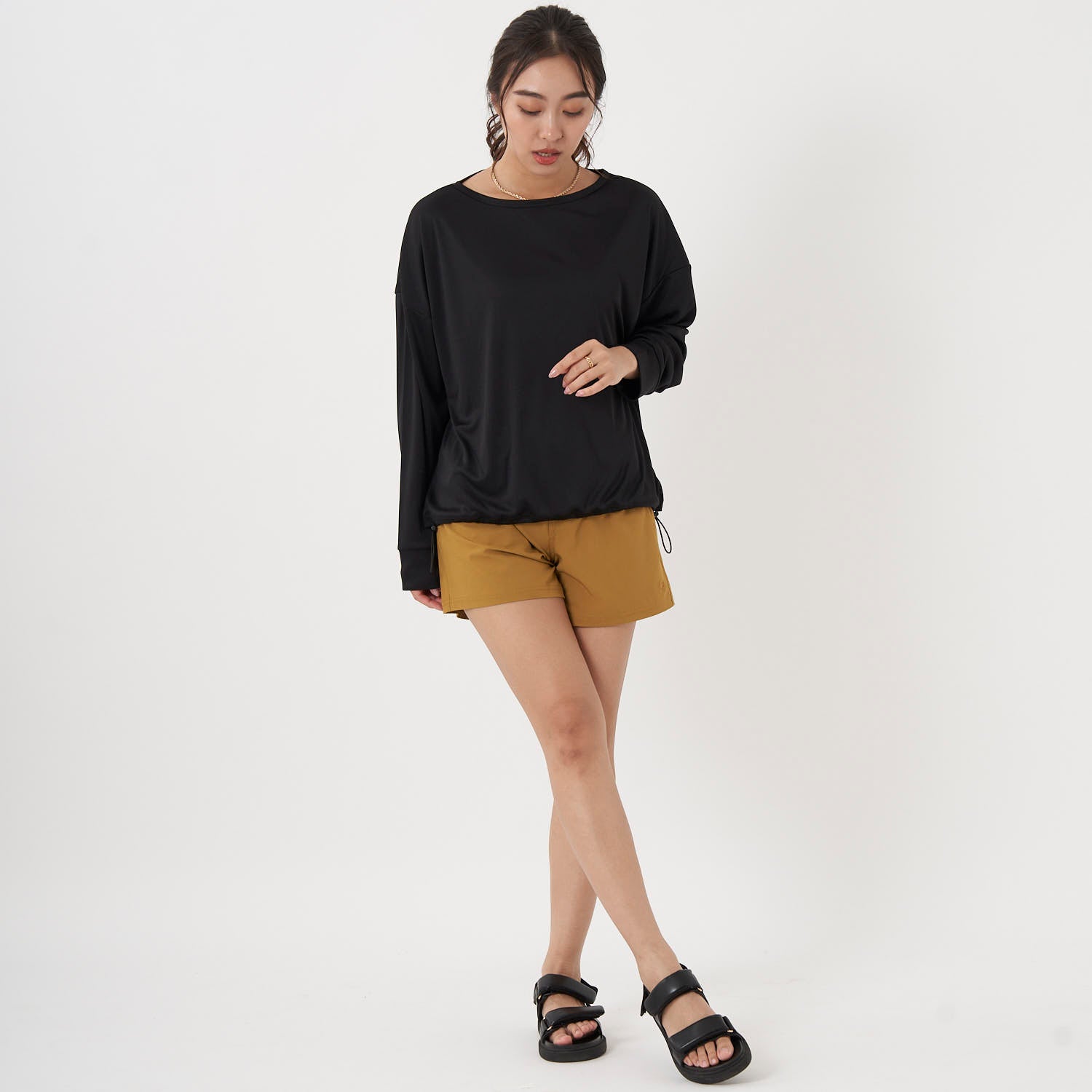ocean pacific レディース ラッシュガード&ショートパンツ 上下セット　593800-BLK