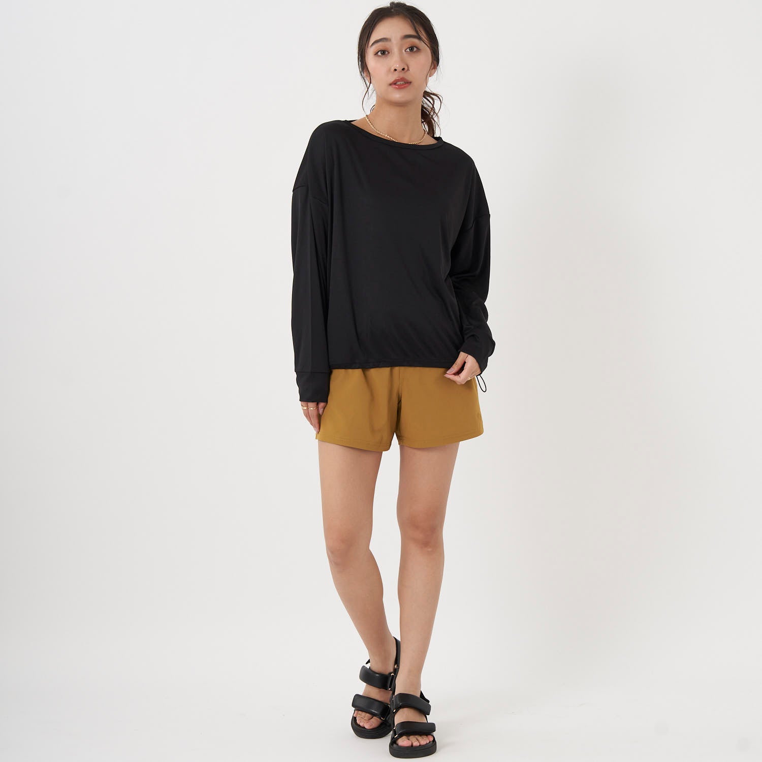 ocean pacific レディース ラッシュガード&ショートパンツ 上下セット　593800-BLK